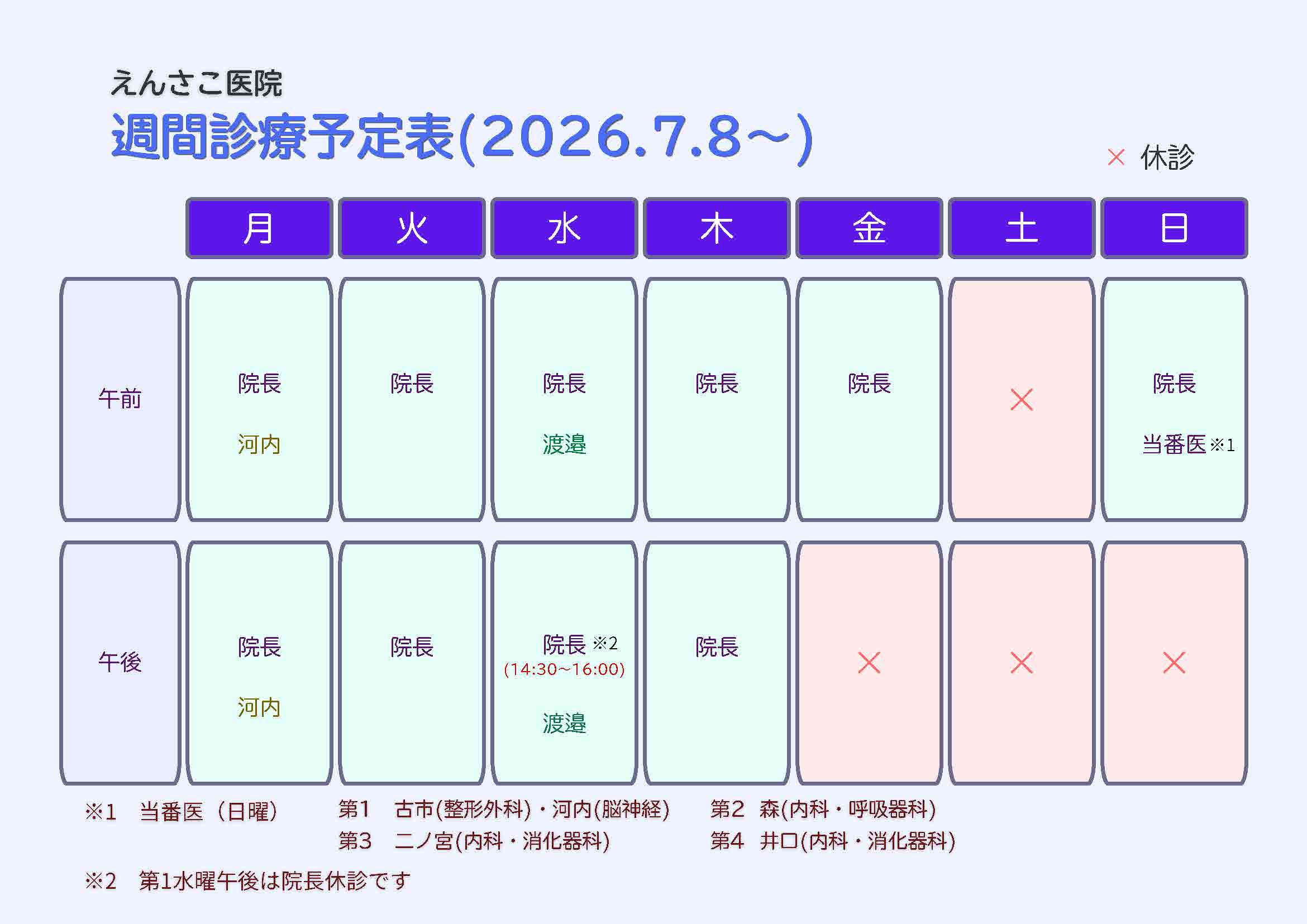 担当医表